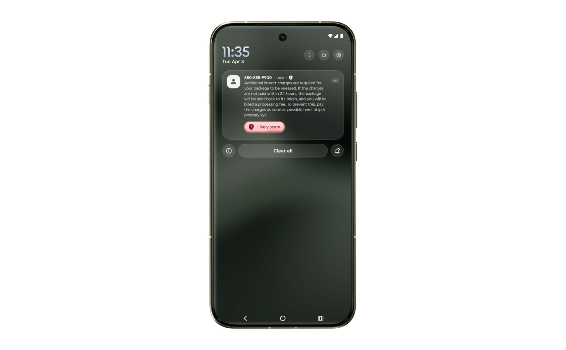 Google Android Scam Notifications