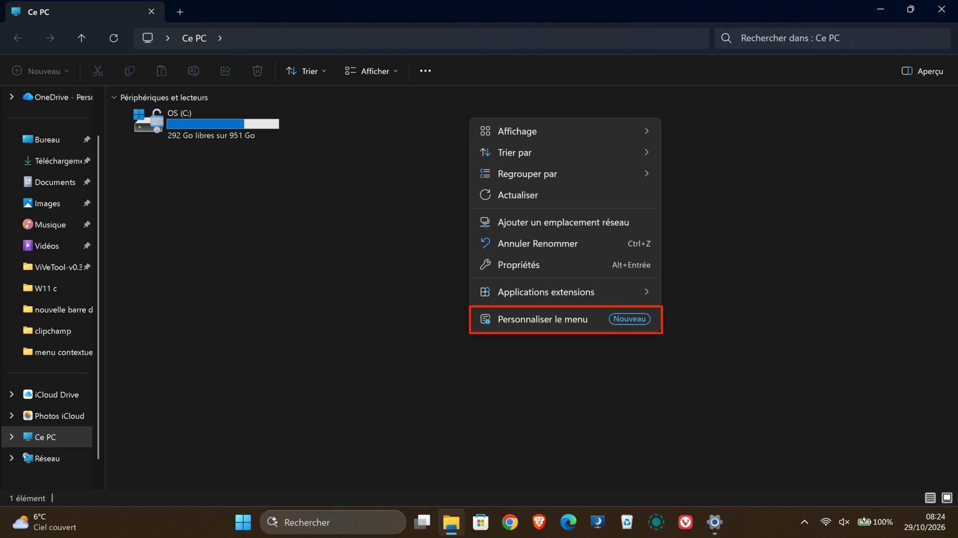 Windows 11 Menu Contextuel Clic Droit Personnalisable 6