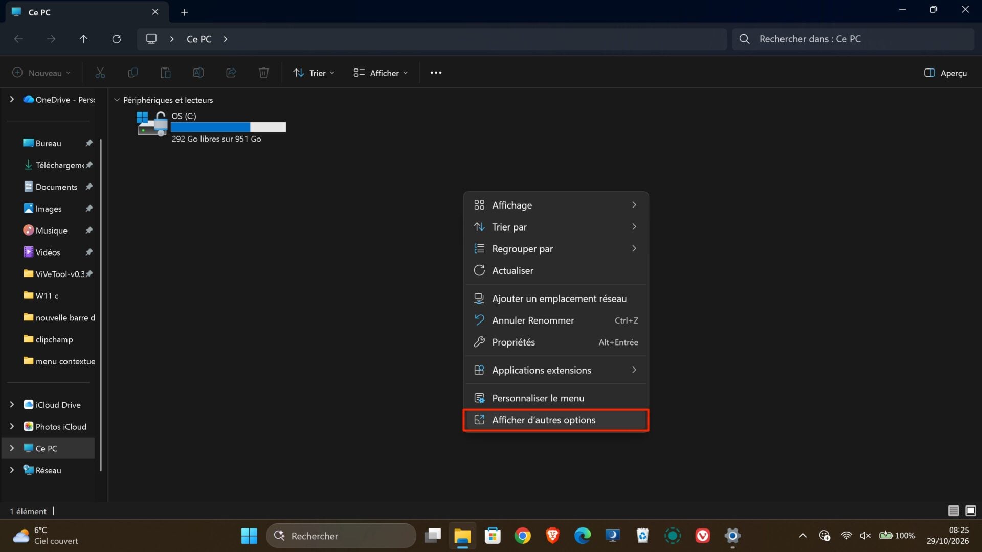 Windows 11 Menu Contextuel Clic Droit Personnalisable 7