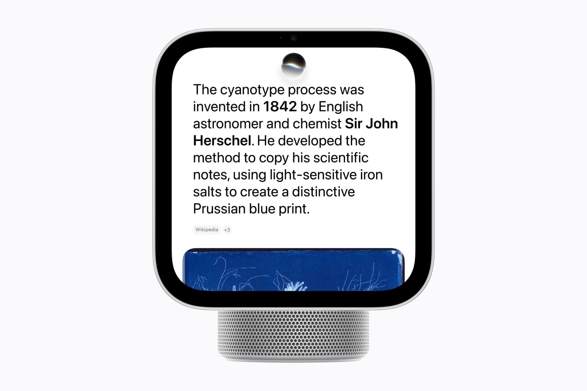Apple HomeView de face avec Siri AI