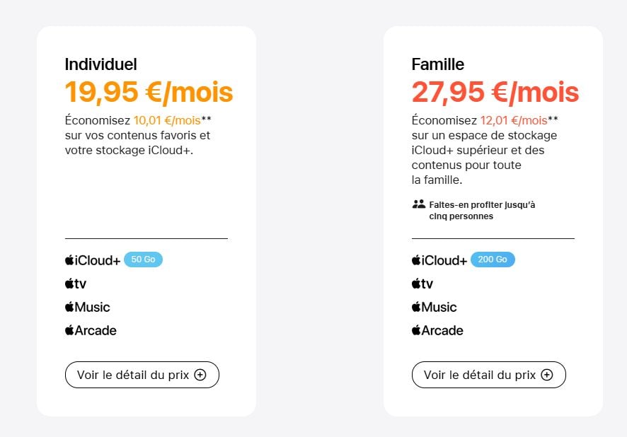 Apple One Abonnements Belgique