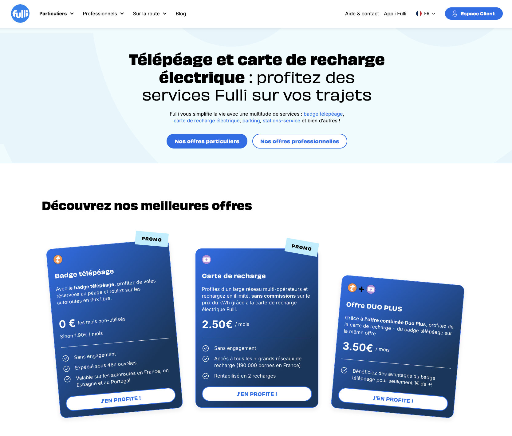 Les offres de badge télépéage Fulli