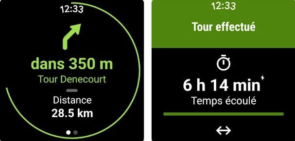 Komoot montre connectée