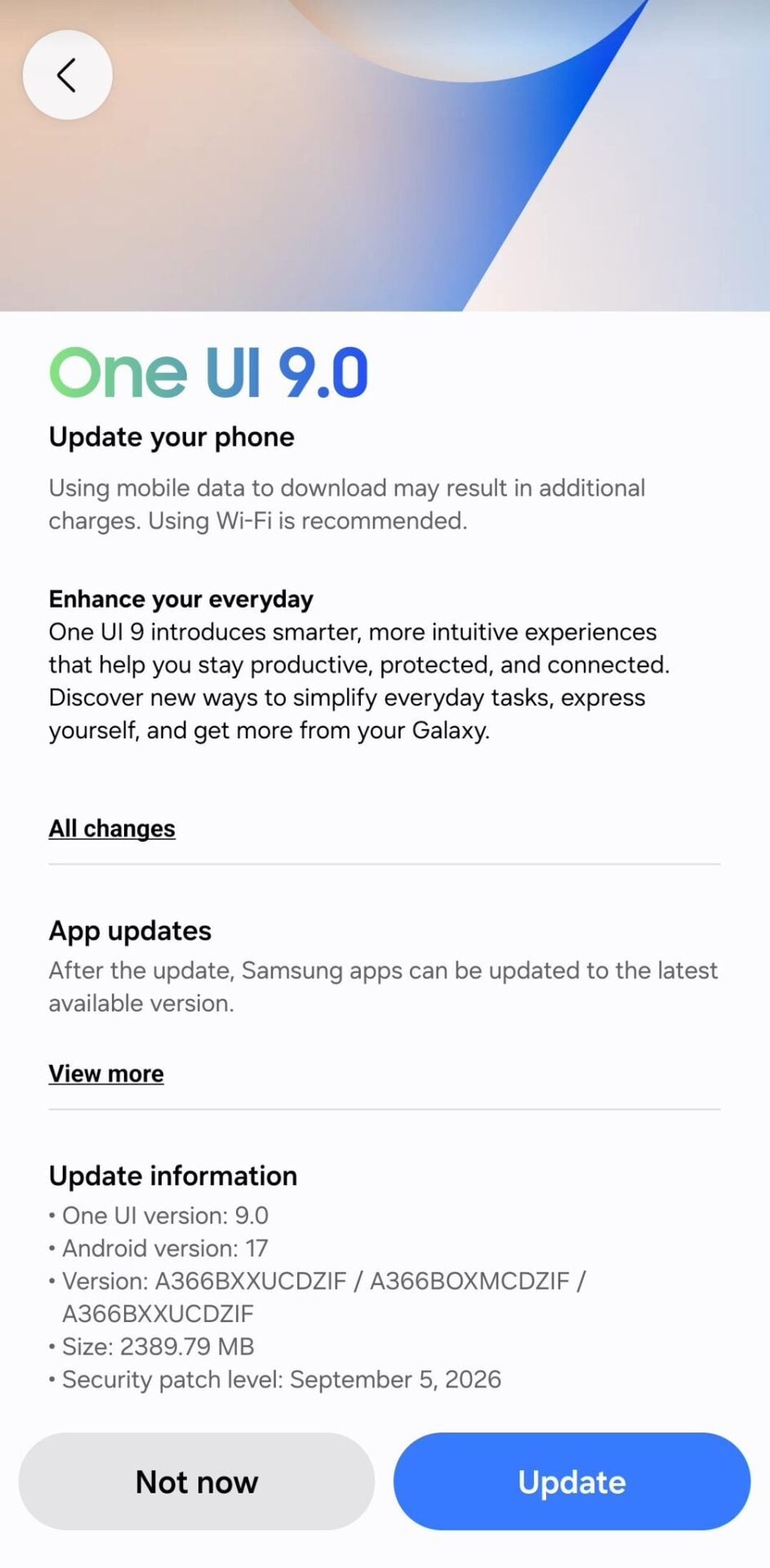 Mise A Jour One Ui 9 Samsung Galaxy A36