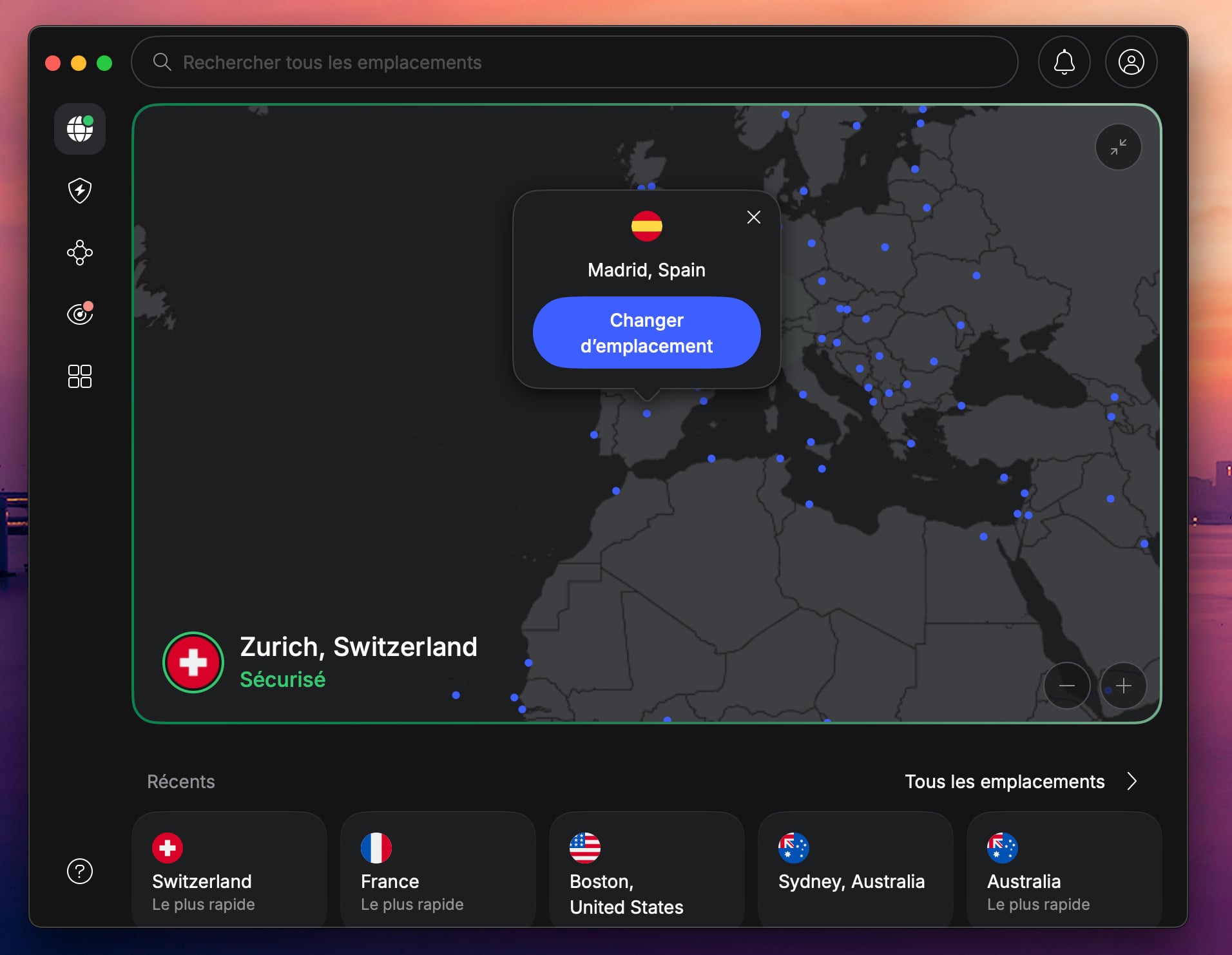 Nordvpn Ordinateur Carte Selection