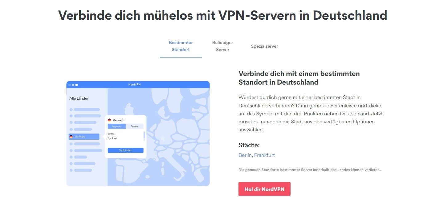 NordVPN Server Deutschland verbinden