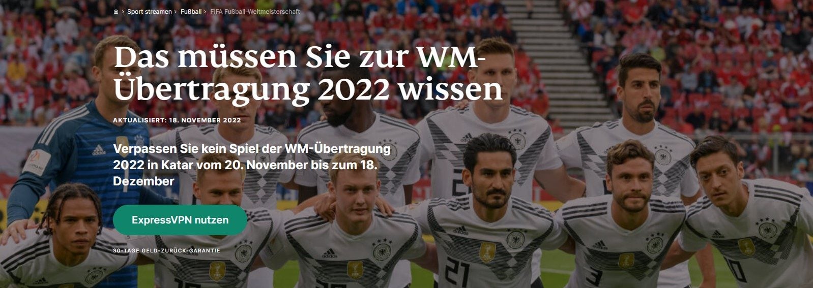 ExpressVPN WM Deutschland-Spanien live im Ausland ansehen