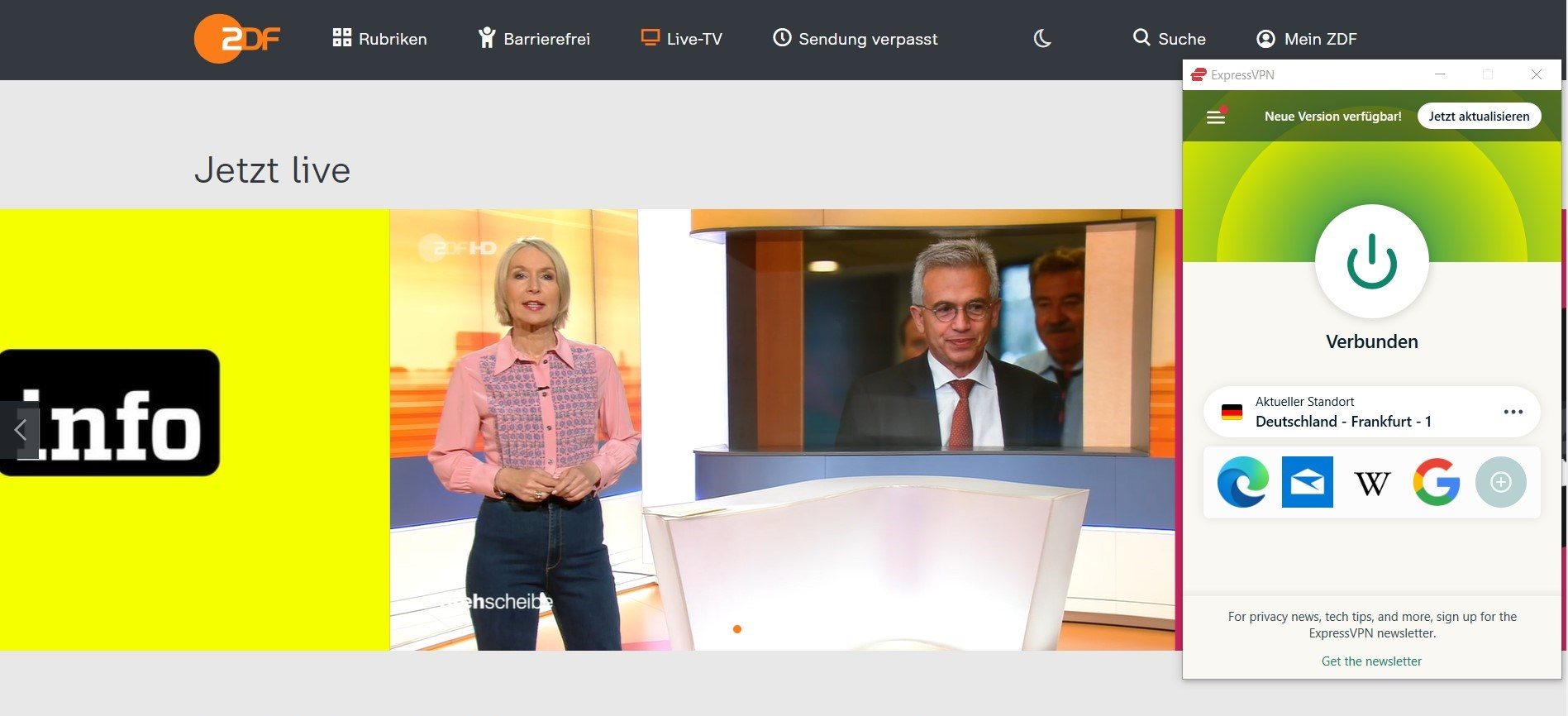 ZDF mit ExpressVPN