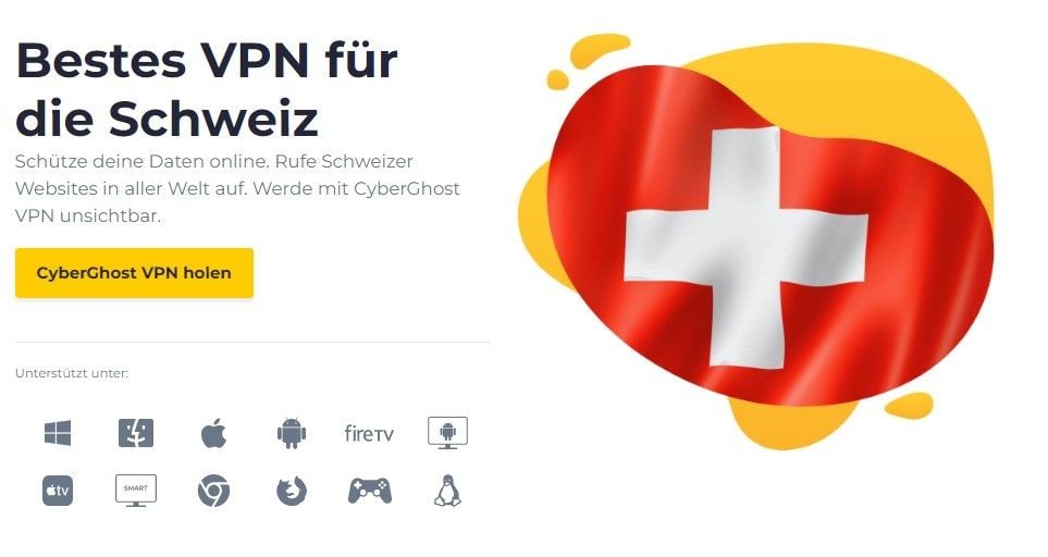 CyberGhost bestes VPN Schweiz