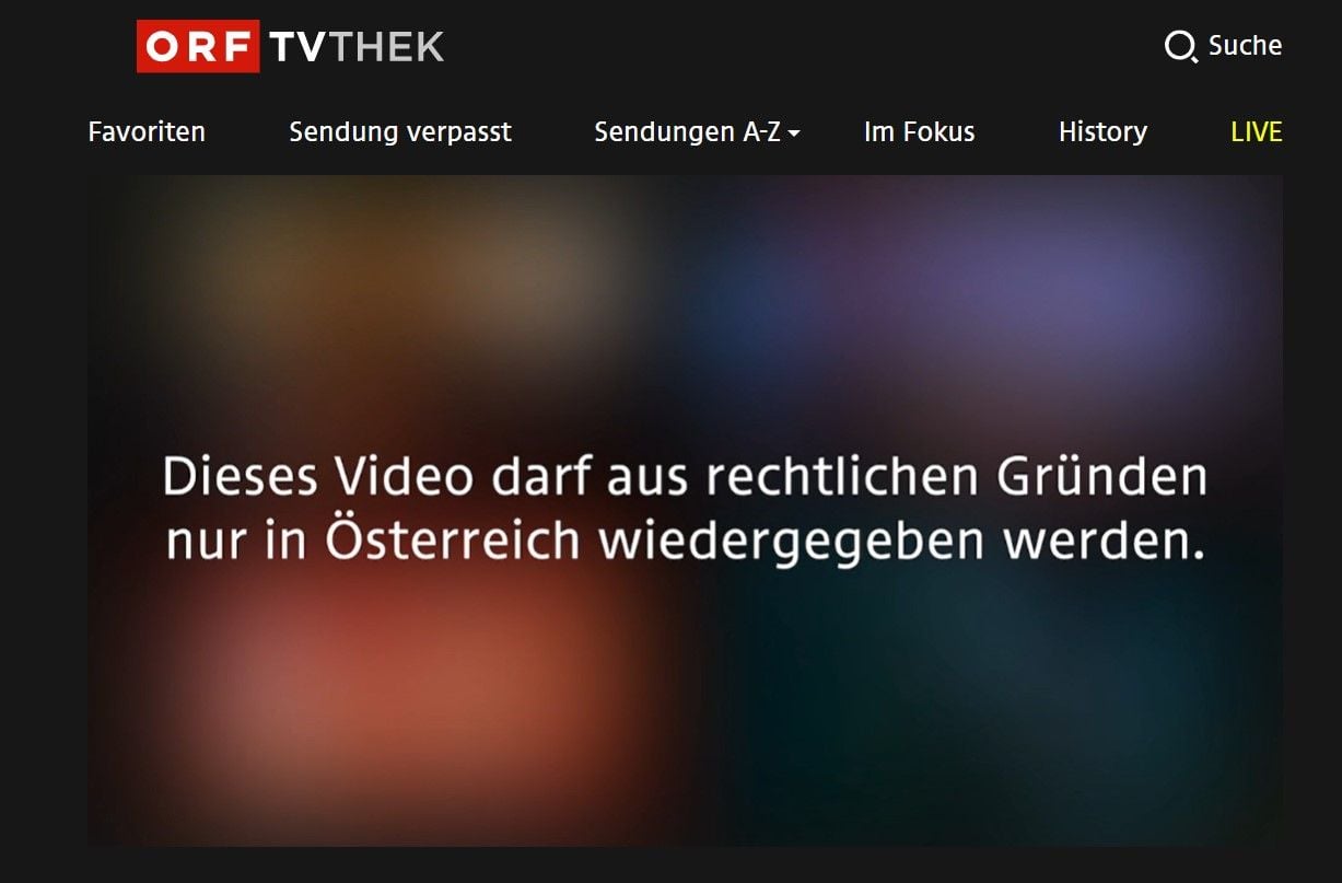 ORF Geoblocking Ausland Österreich