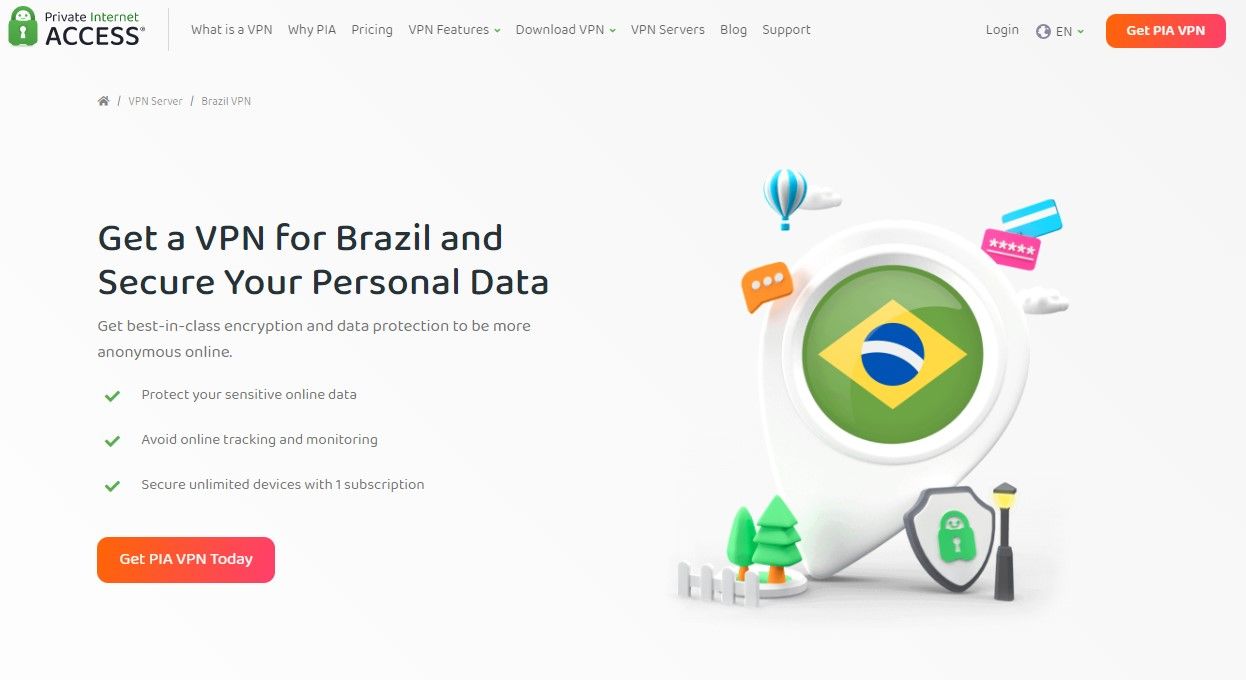 Private Internet Access bestes VPN Brasilien