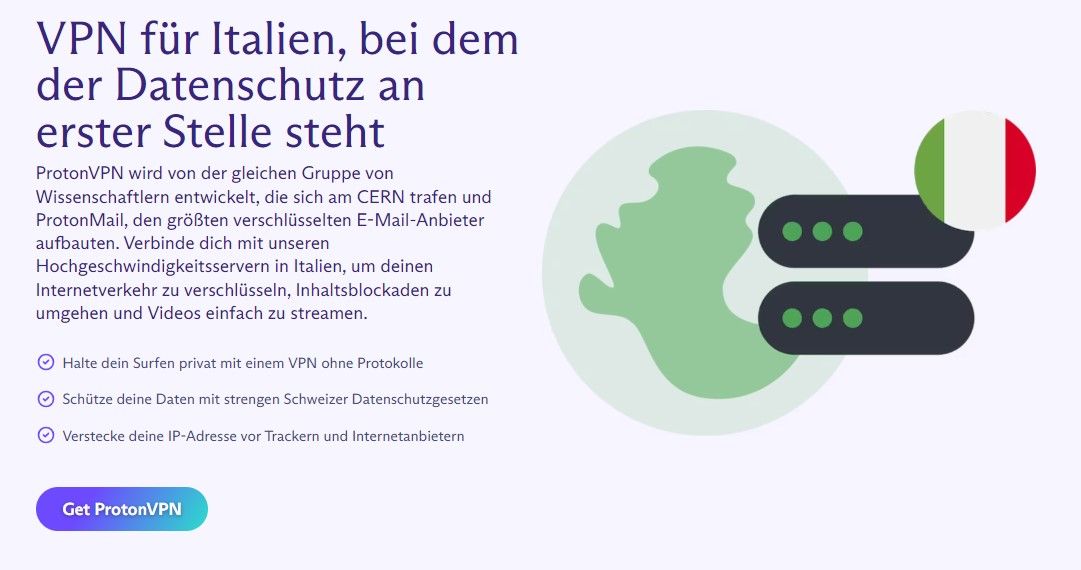 ProtonVPN bestes VPN Italien