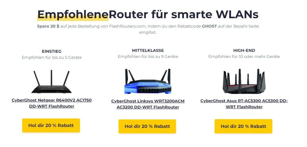 CyberGhost bestes VPN Router Rabatt