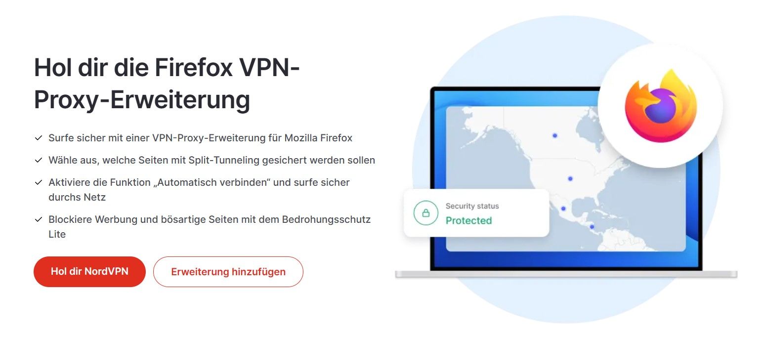 NordVPN bestes VPN Firefox Browsererweiterung