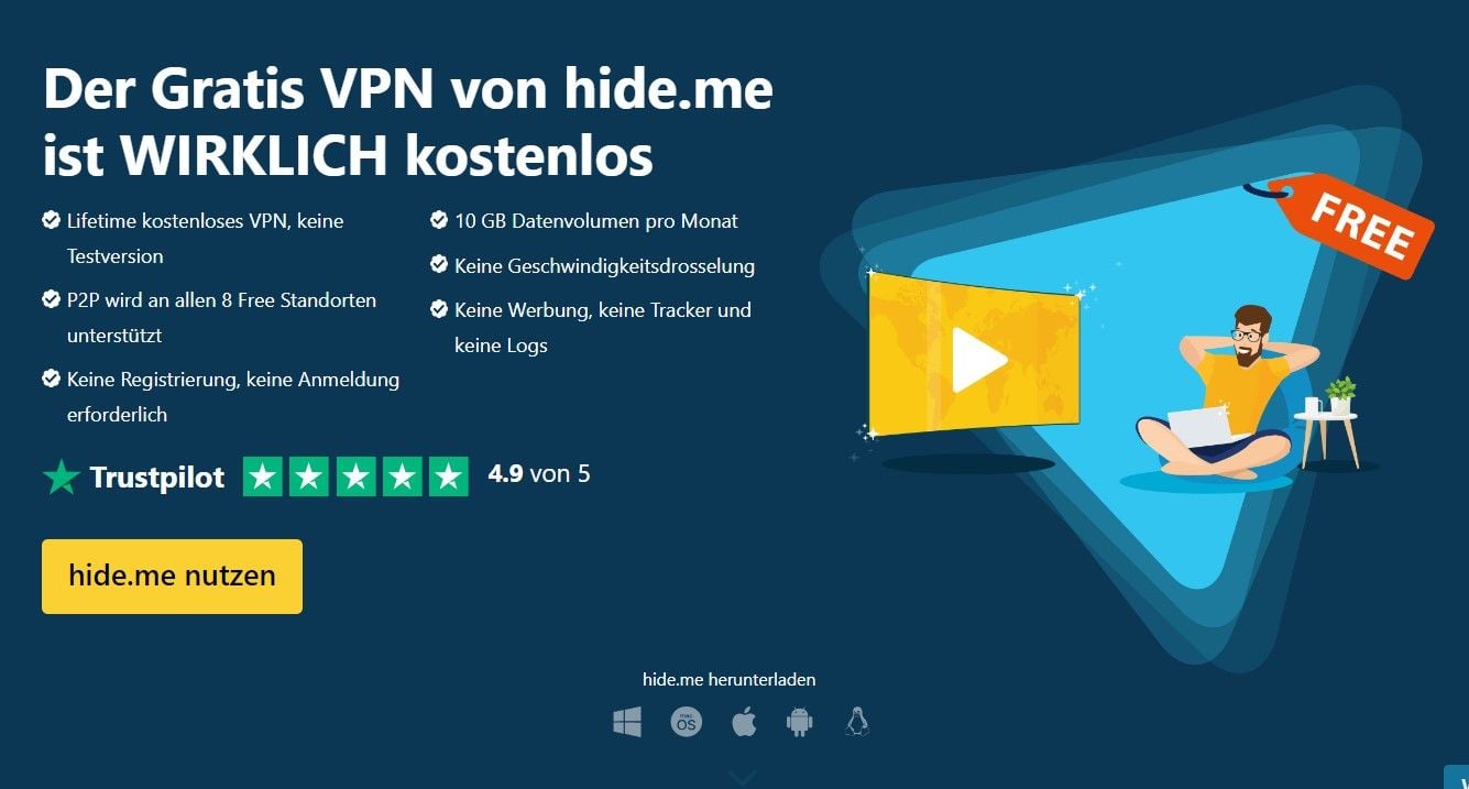 Hide.me bestes VPN kostenlos Frankreich gratis