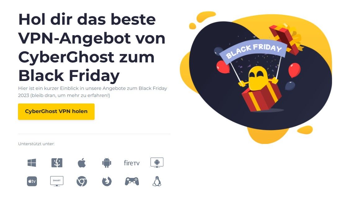 CyberGhost Black Friday 2024 bestes VPN