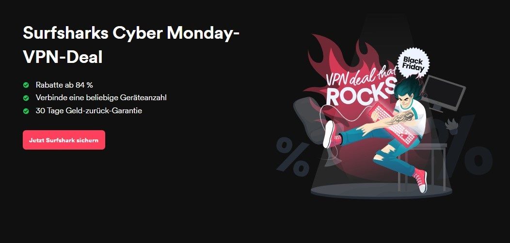 Surfshark Black Friday 2024 bestes VPN Cyber Monday