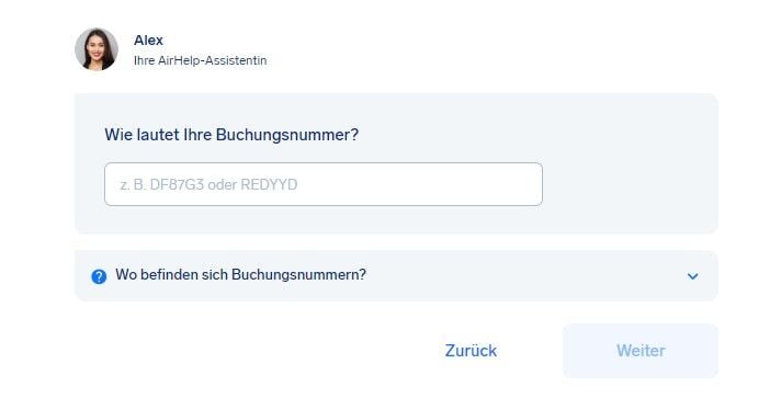 AirHelp Entschädigung Verspätete Flüge Buchungsnummer