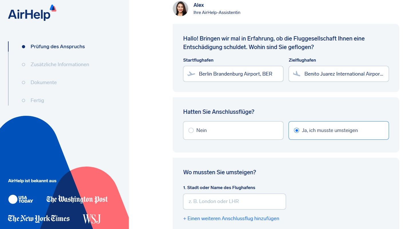 Airhelp Erfahrungen Test Bewertung Online Formular