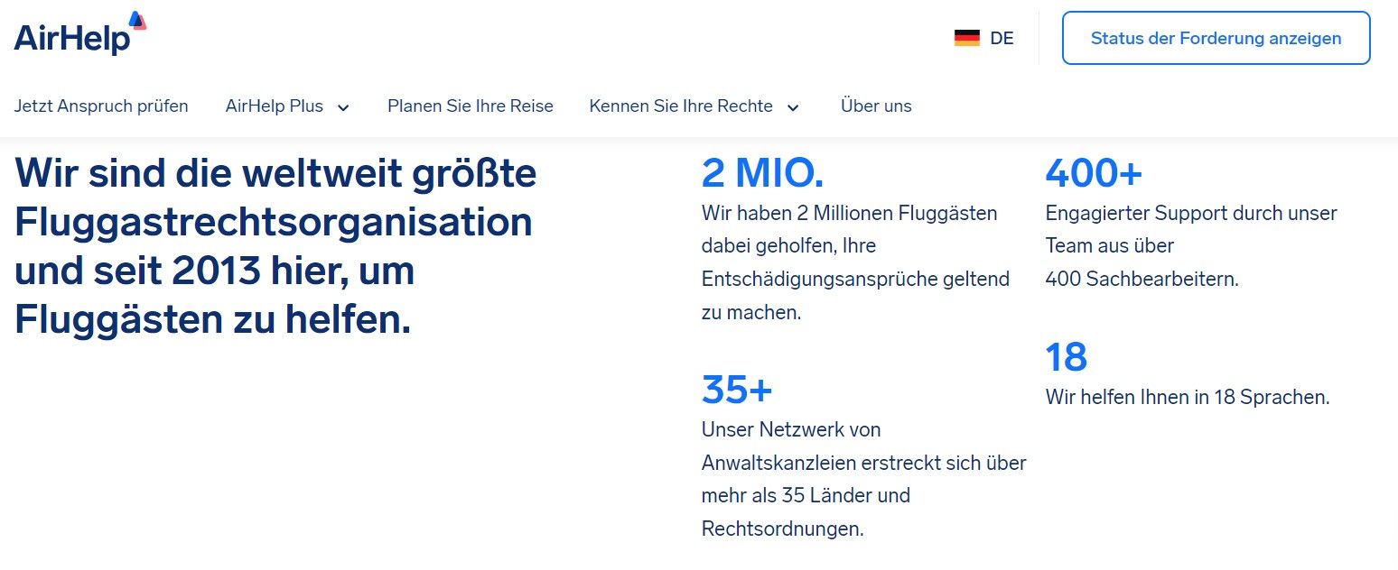 Airhelp Rechte Fluggast Entschädigung Passagier