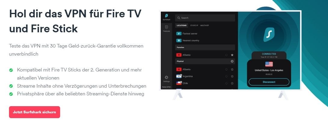 Bestes Vpn Fire Stick Tv Streaming Surfshark