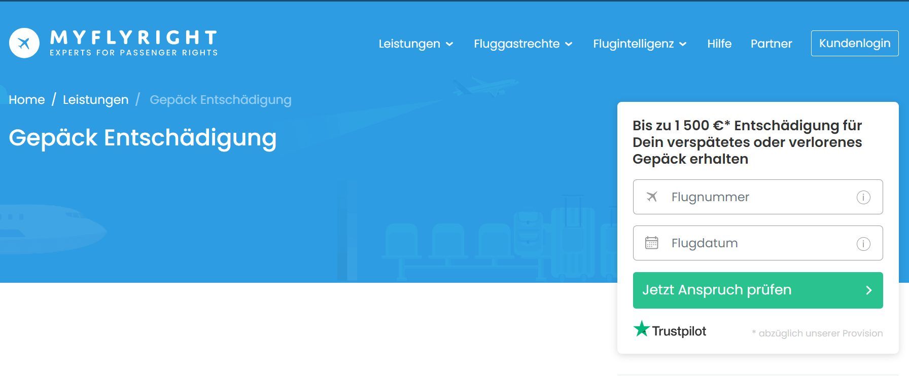 Myflyright Gepäckverlust Entschädigung