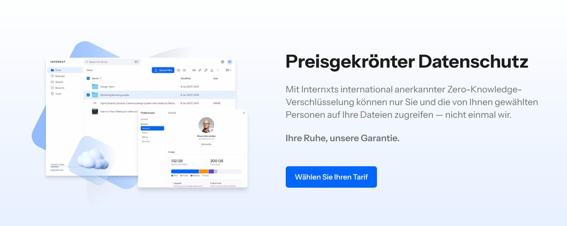 Alternativen Cloud Google Drive Internxt