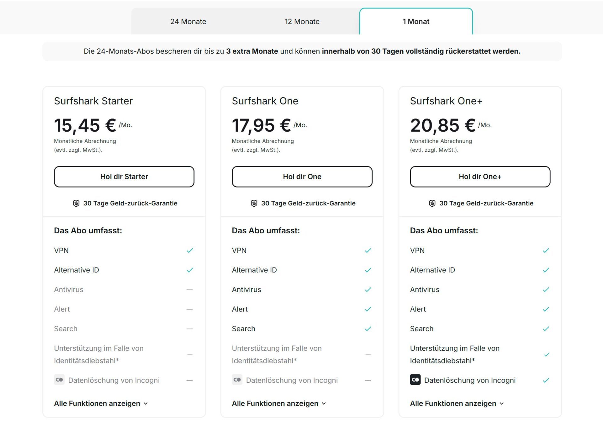 Surfshark Vs. Private Internet Access Vergleich Preise 1 Monat Surfshark