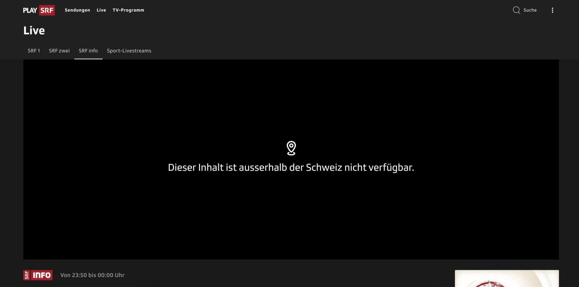 Schweizer Fernsehen Ausland