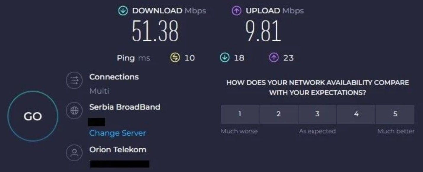 Speedtest Internxt