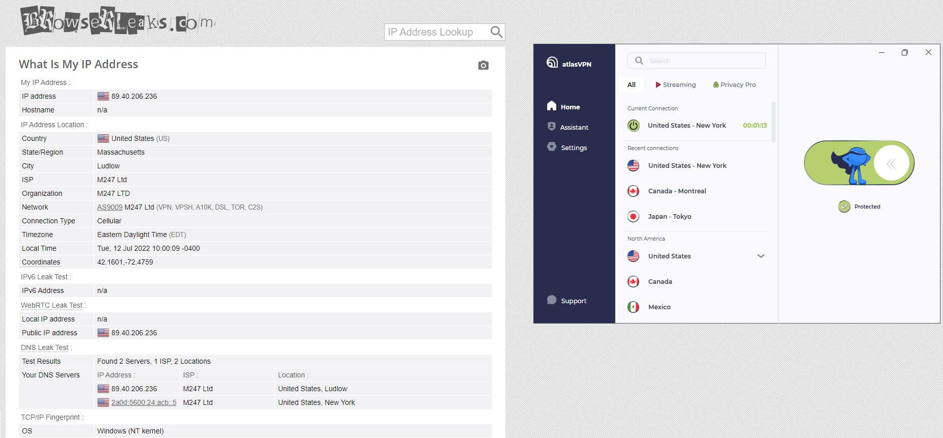Atlas VPN IP Leak 2