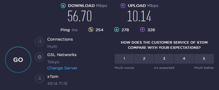 Atlas VPN Speeds Japan