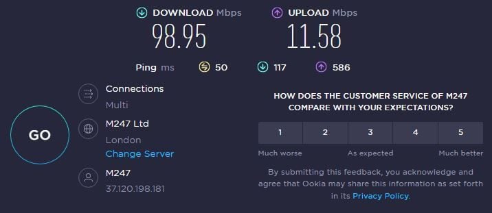 Atlas VPN UK Speeds