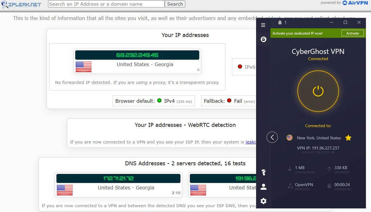 CyberGhost IP Leak 1