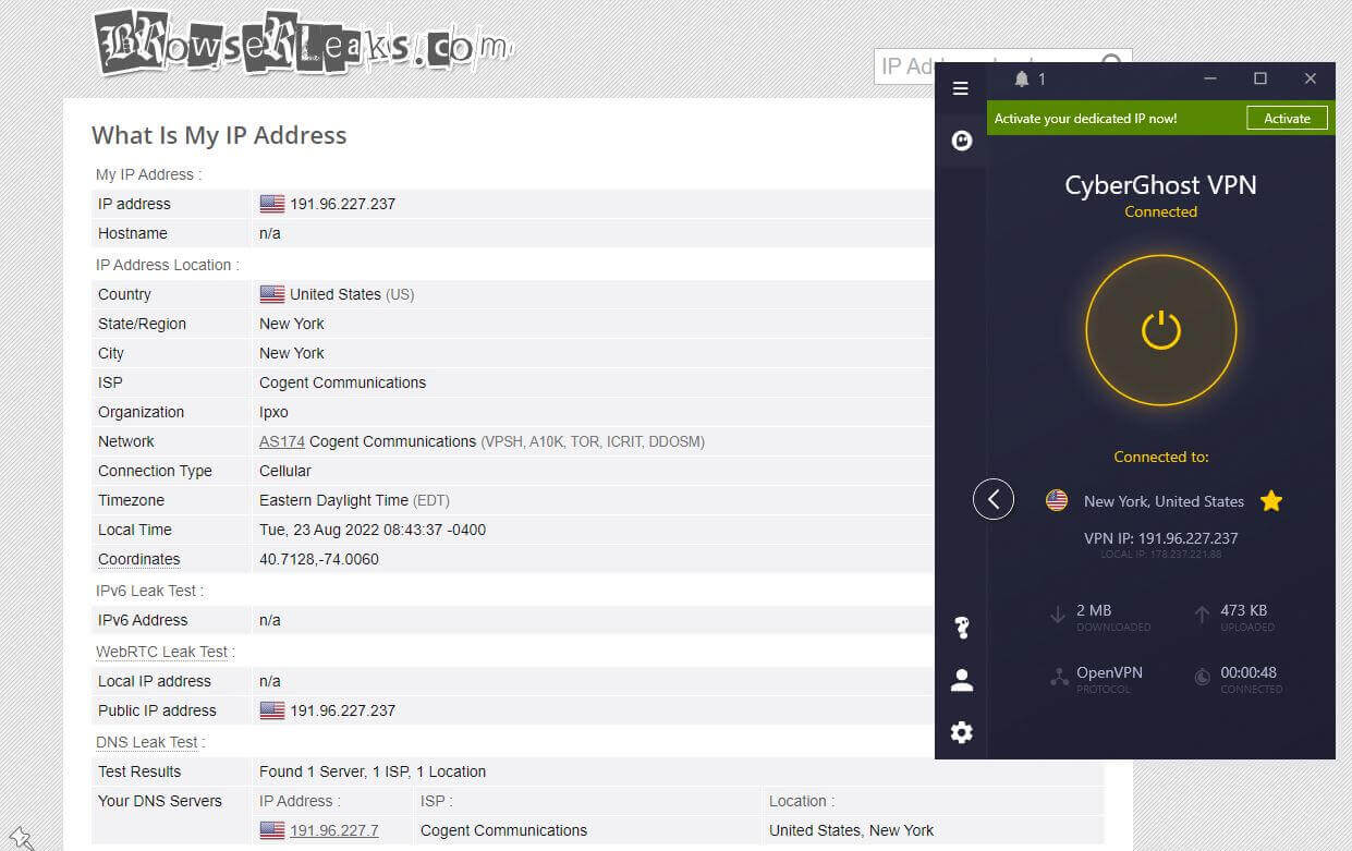 CyberGhost IP Leak 2