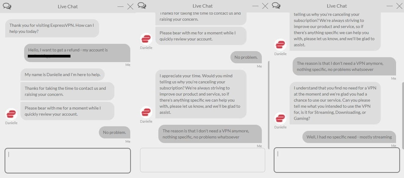 ExpressVPN Refund Chat 1.
