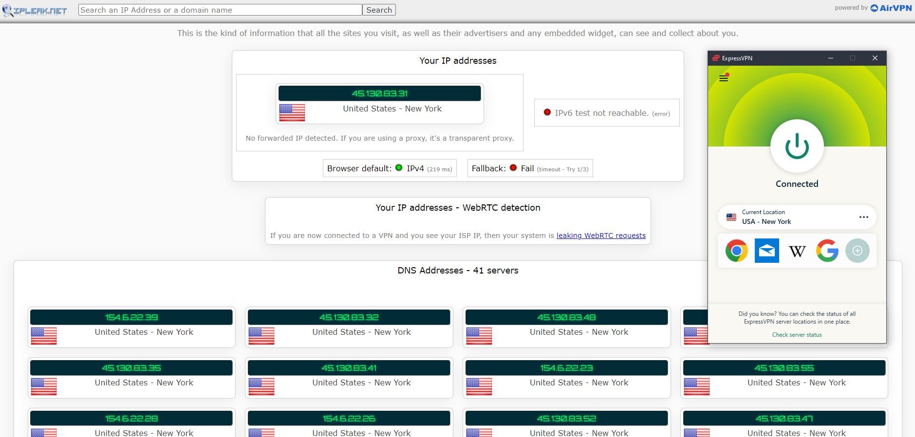 ExpressVPN US IP Leak