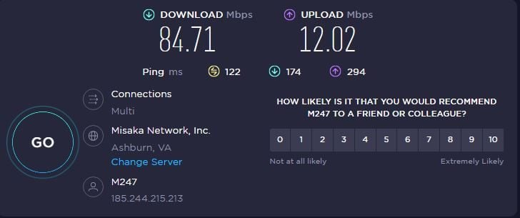 ExpressVPN US Speeds