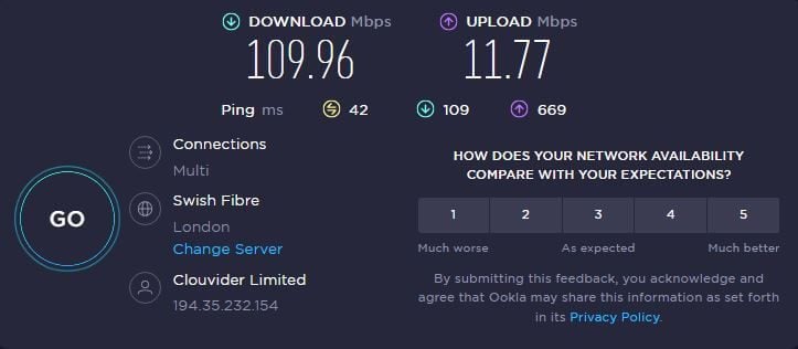 Nordvpn UK Speeds