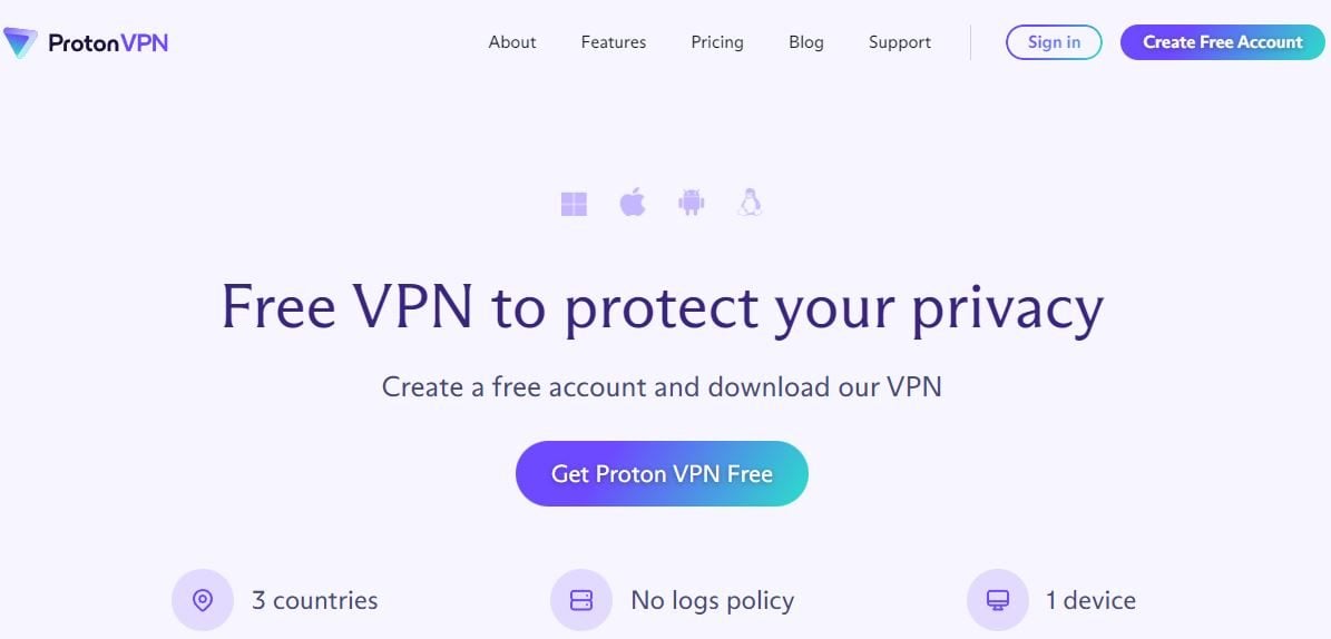 ProtonVPN Free