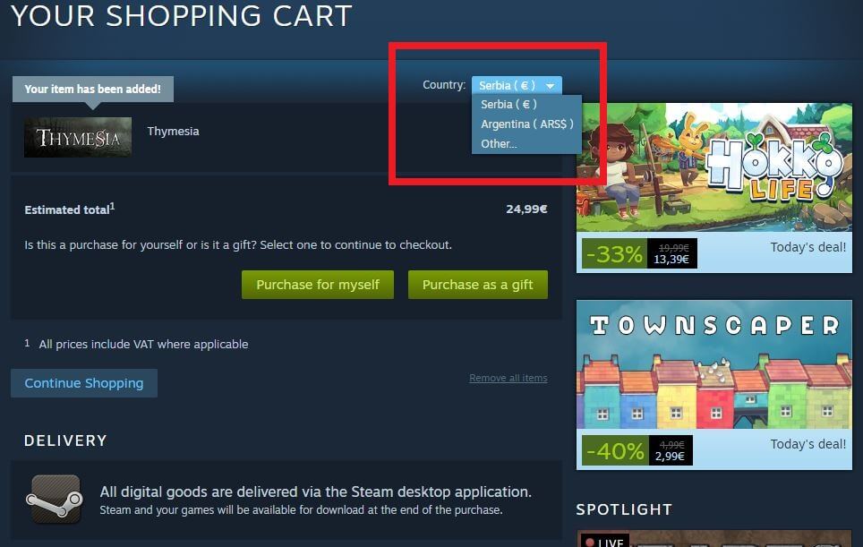 ARGENTINA Store REGION STEAM-Cheaper Store-No VPN Nepal