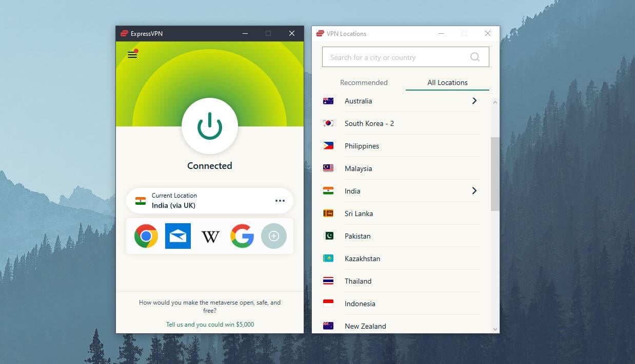 ExpressVPN India Connected