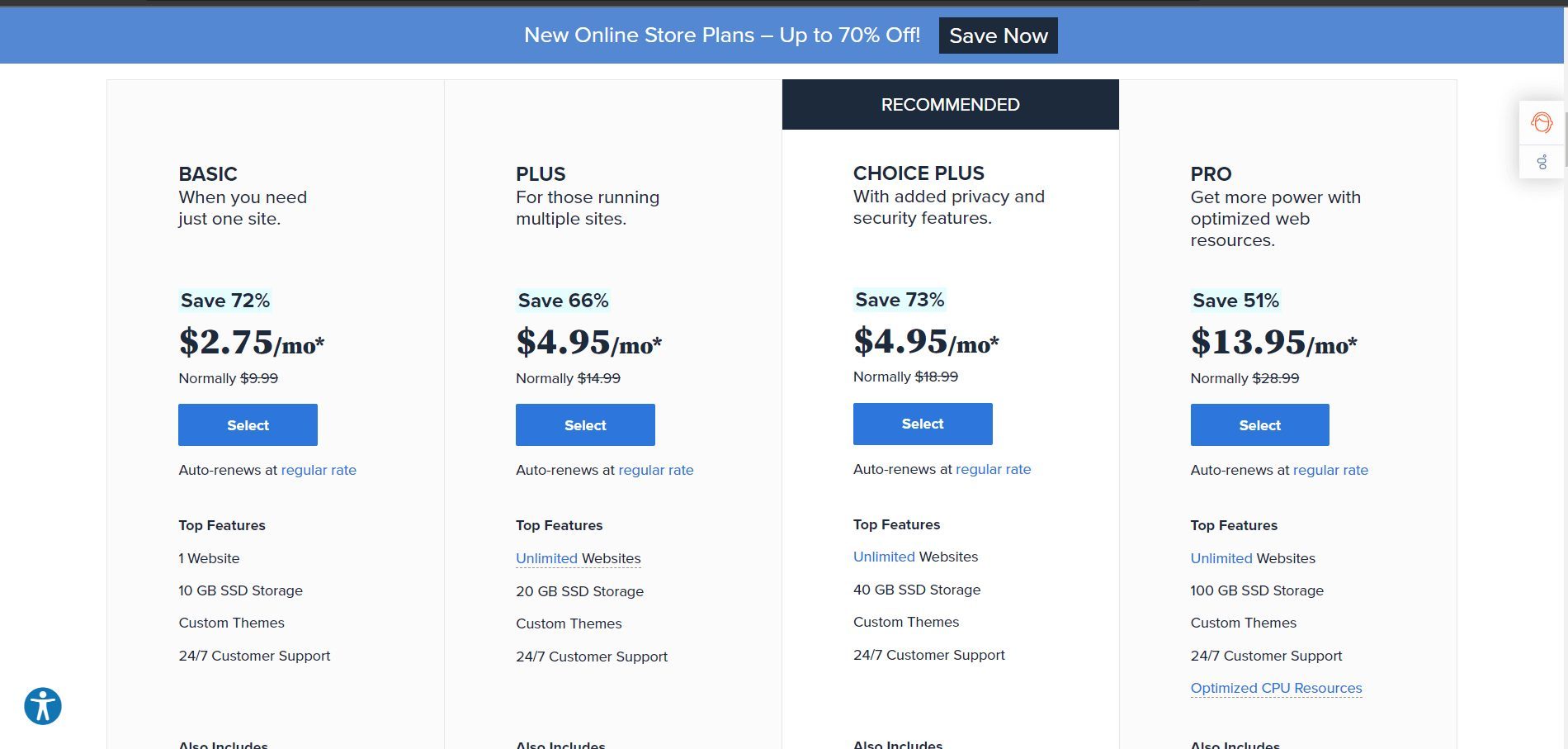 BlueHost Pricing -Best Web Hosting Service Provider for E-commerce Stores