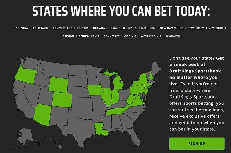 draftkings states not allowed