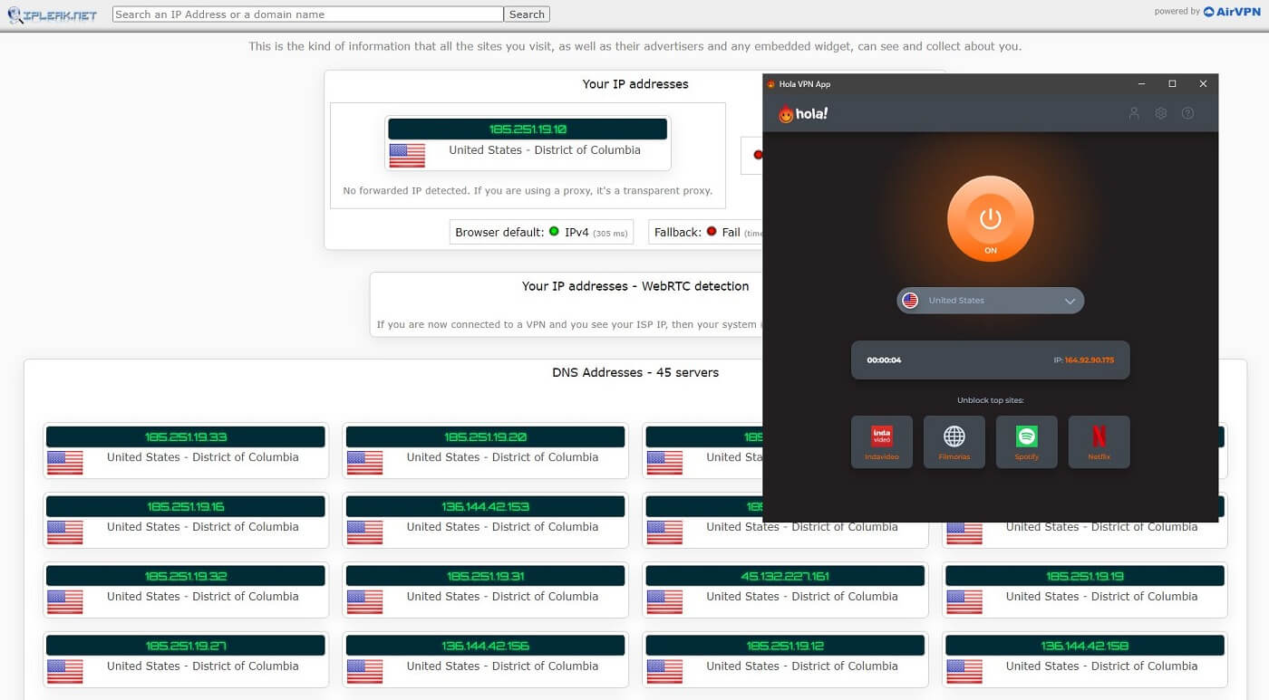 Hola VPN IP Leak 1