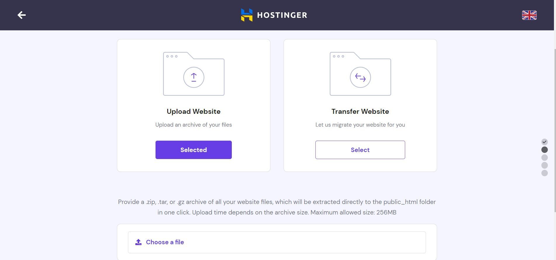 Hostinger Manual Migration