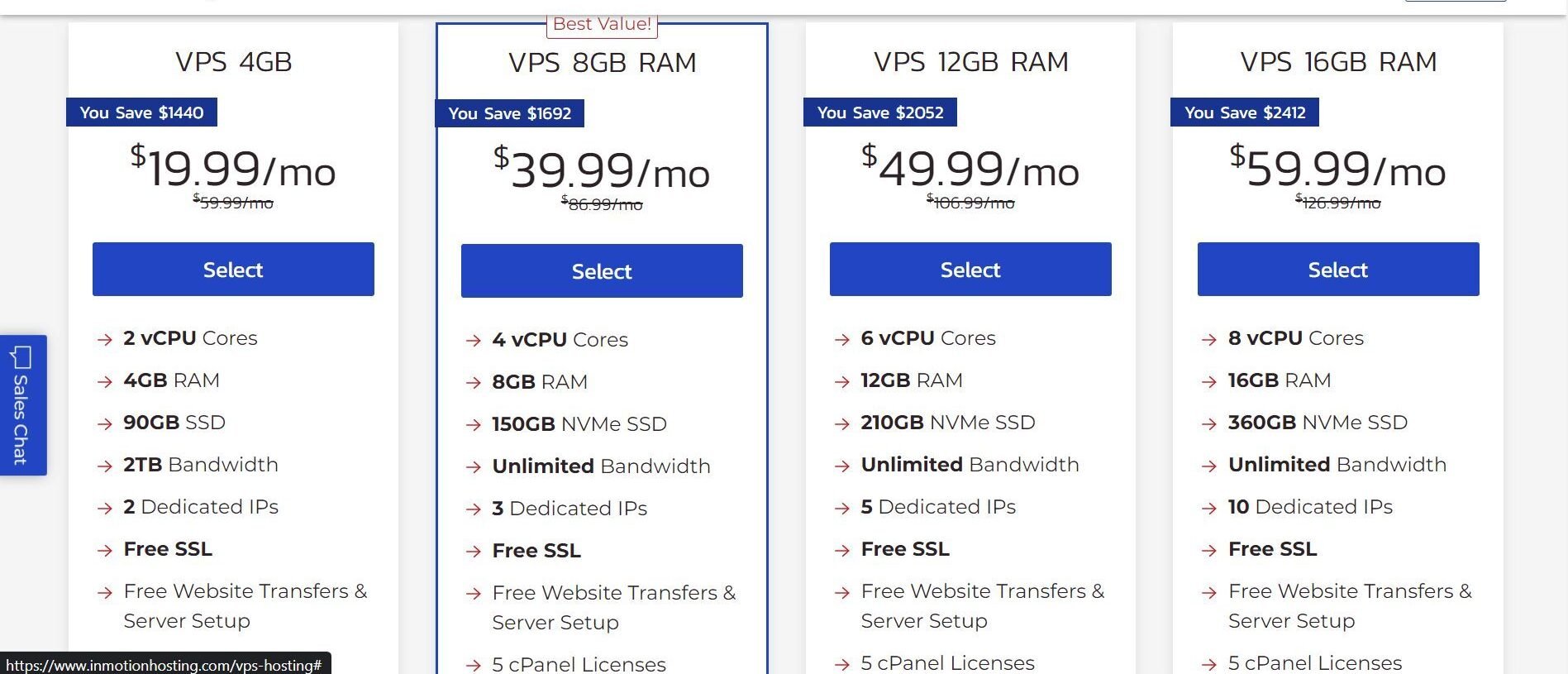 InMotion VPS Hosting Plans