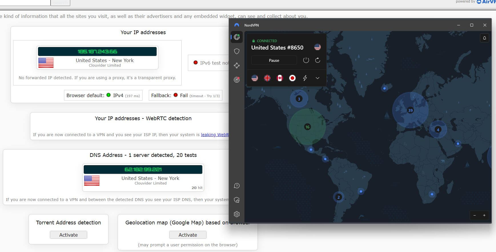 NordVPN IP Leak Test 1