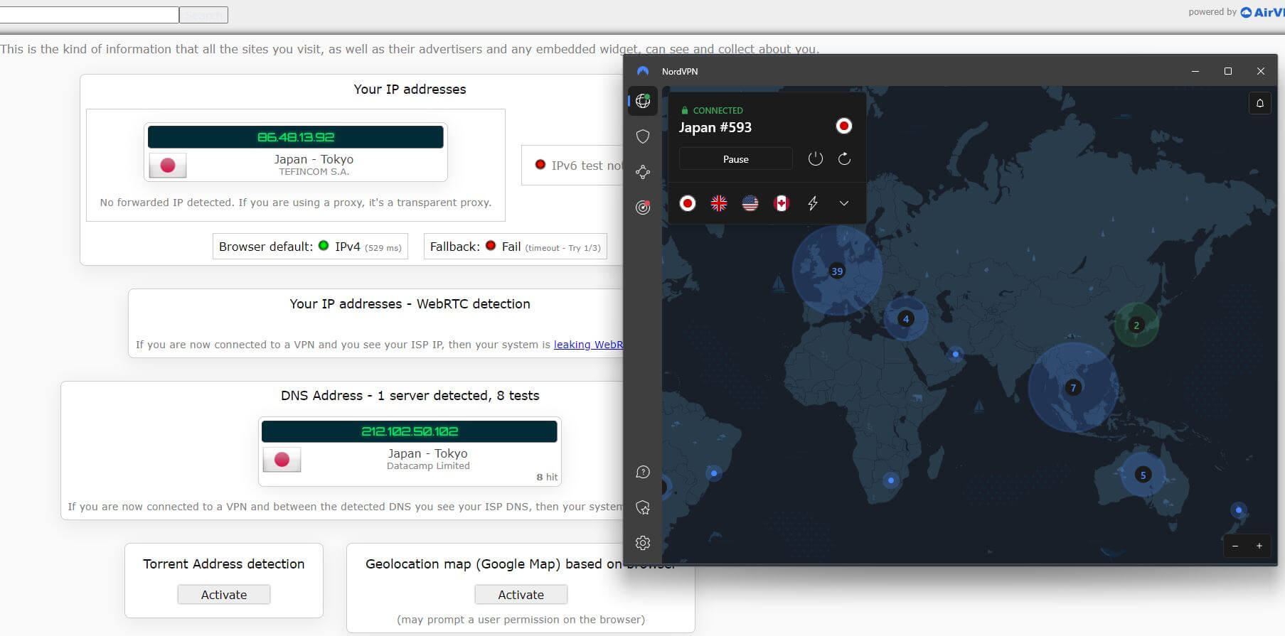 NordVPN IP Leak Test 3