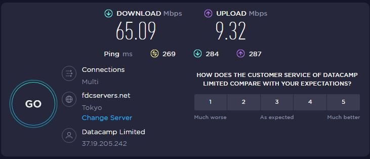 ProtonVPN जापान स्पीड